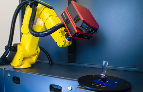 ATOS Core Kinematics digitalizando alabe de turbina
