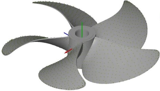 Modelo 3D de un alabe de turbina