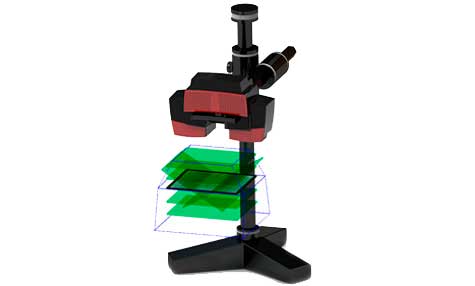 Imagen descriptiva del proceso de calibración de equipo de medición óptica